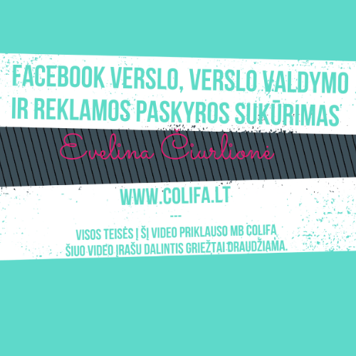 facebook verslo paskyros sukūrimas mokymai Colifa mokymai